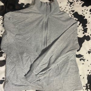 Cropped Grey Half Zip Up